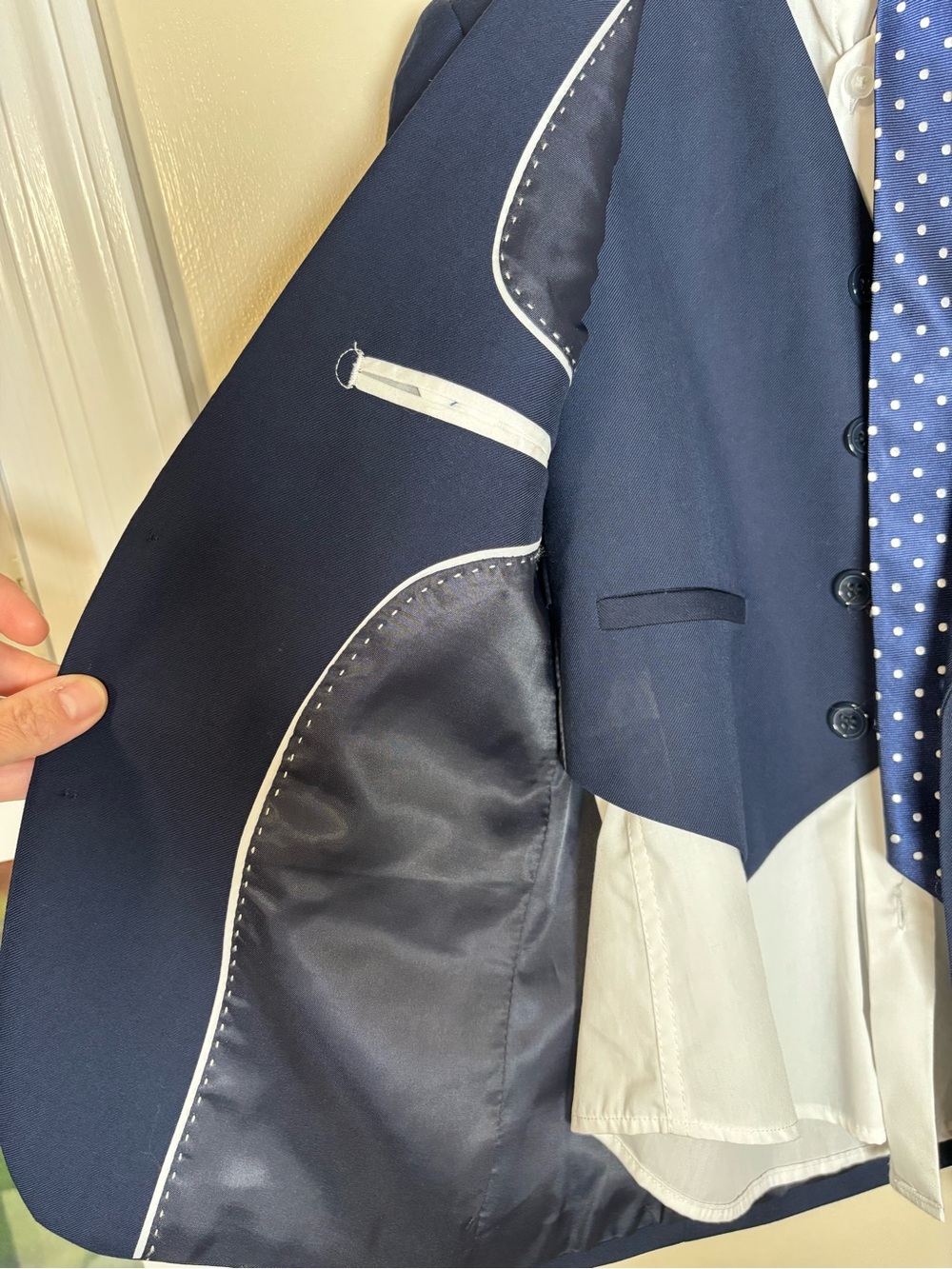 Black n Bianco Boys Navy 5-Piece Slim Fit Suit Set Size 8 - Picture 5 of 12